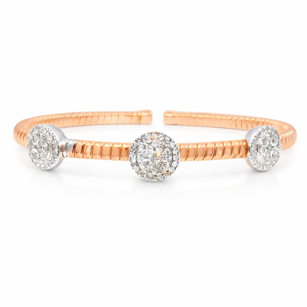 0.95Ct Diamond Bangle 14k Rose Gold