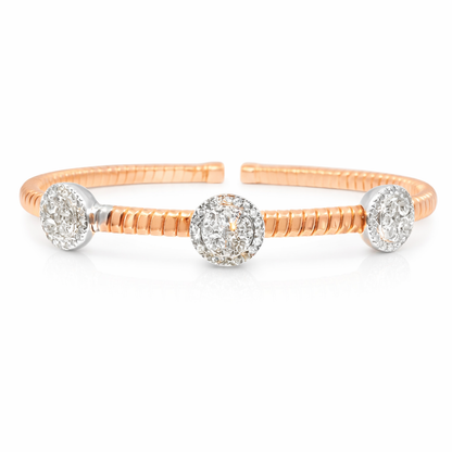 0.95Ct Diamond Bangle 14k Rose Gold
