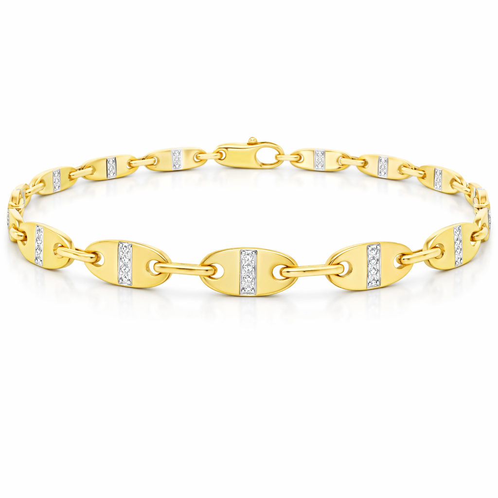 0.19CT Diamond Bracelet 14k Yellow Gold