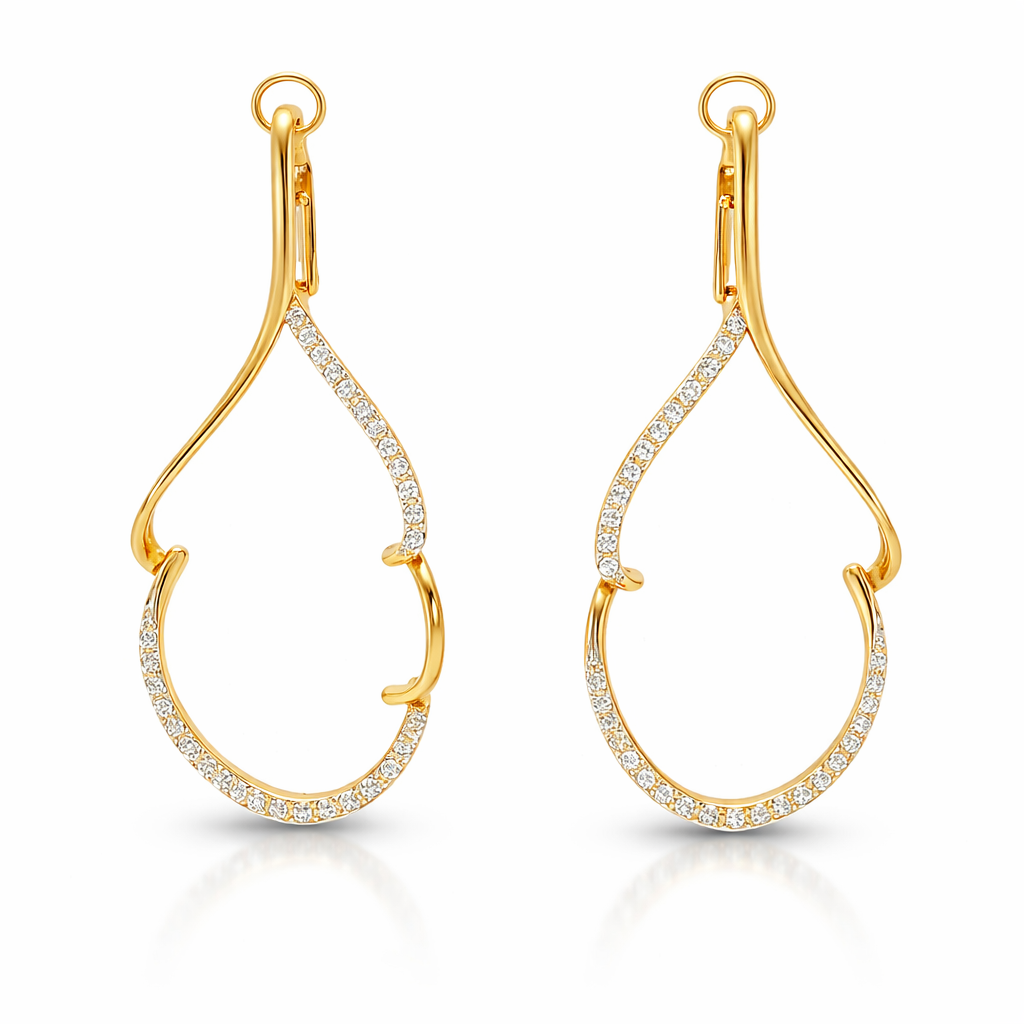 0.54CT Diamond 14k Yellow Gold Earring