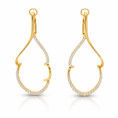 0.54CT Diamond 14k Yellow Gold Earring