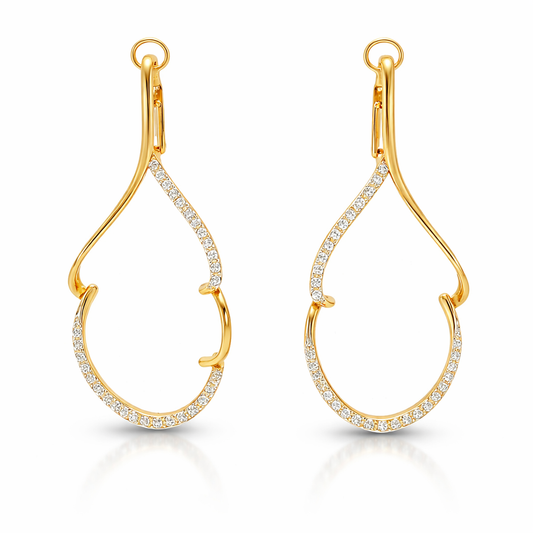 0.54CT Diamond 14k Yellow Gold Earring