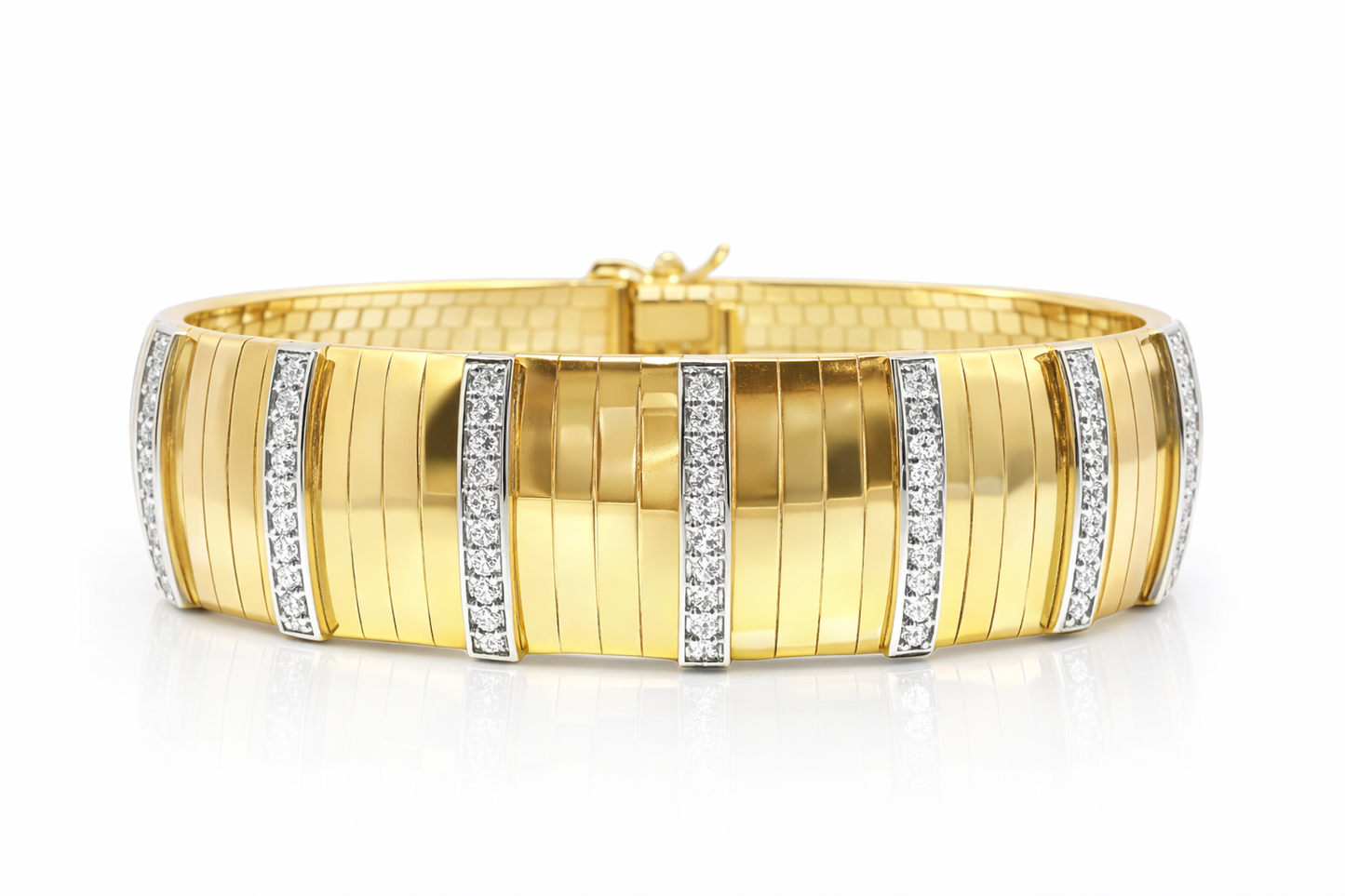 1.00CT Diamond Bangle 14k Yellow Gold