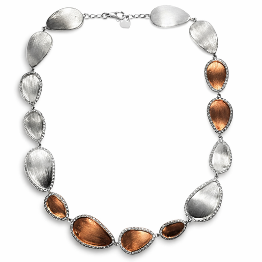 4.16CT Diamond with Plain Link 14k White Gold Necklace