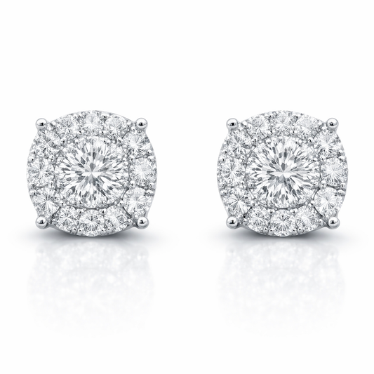 0.62CT Diamond Earring 14k White Gold