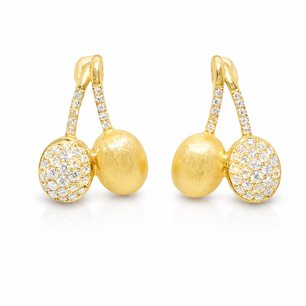 0.34CT Diamond  14k Yellow Gold Earring