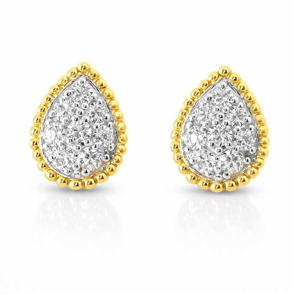 0.75CT Diamond  14k  Yellow Gold Earring