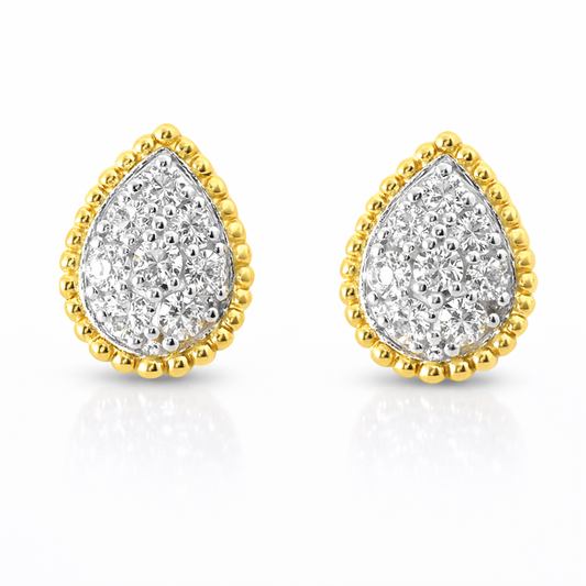0.75CT Diamond  14k  Yellow Gold Earring