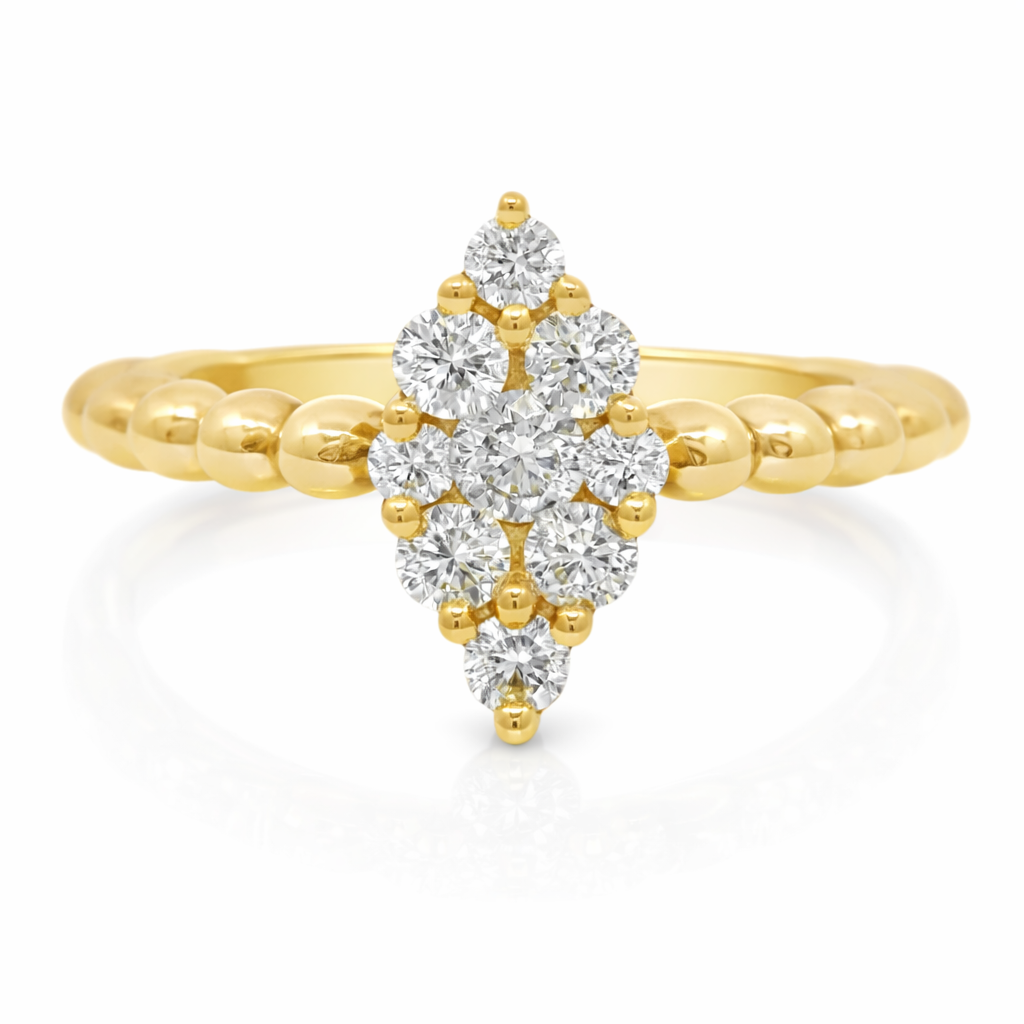0.29CT Diamond Ring 18K Yellow Gold