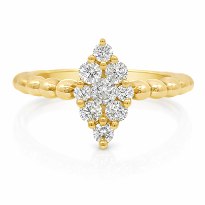 0.29CT Diamond Ring 18K Yellow Gold