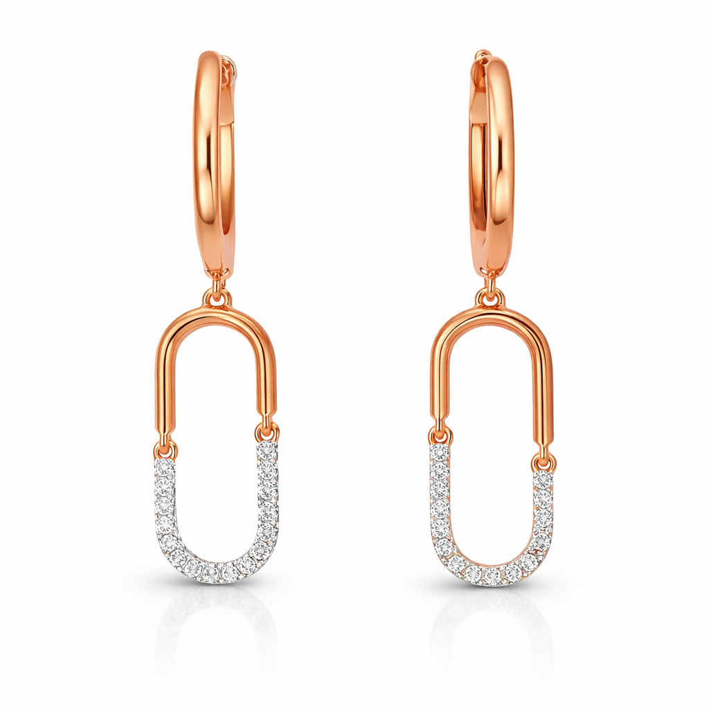 0.11CT Diamond 14k Rose Gold Earring