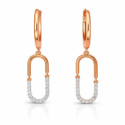 0.11CT Diamond 14k Rose Gold Earring