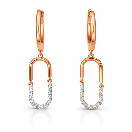 0.11CT Diamond 14k Rose Gold Earring