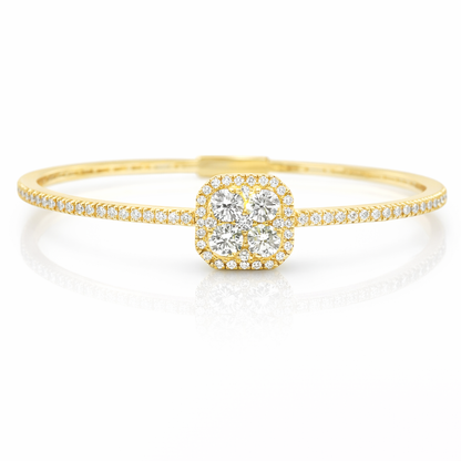 1.29CT Diamond Bangle 18k Yellow Gold