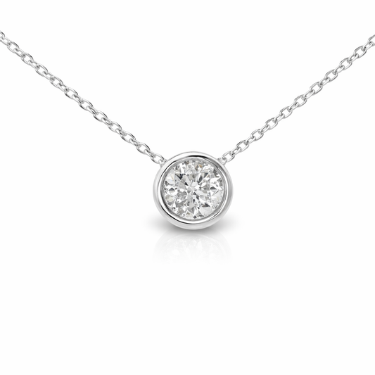 0.50CT Diamond Pendant 18k White Gold