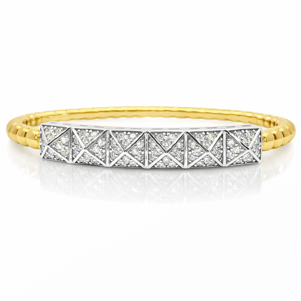1.01CT Diamond Bangle 14k Yellow Gold