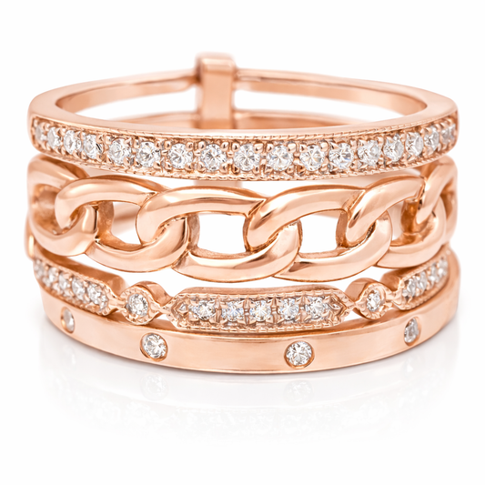 0.17CT Diamond Ring 14k Rose Gold