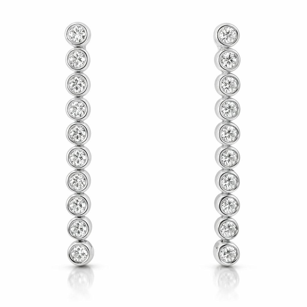 0.43CT Diamond 18k White Gold Earring