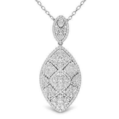 3.10CT Diamond Pendant 14K White Gold