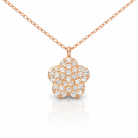 0.34CT Diamond Pendant 14k rose Gold