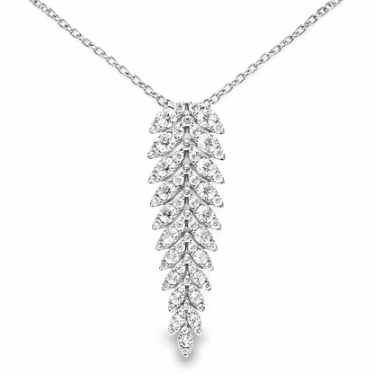 3.44CT Diamond Pendant 14k White Gold