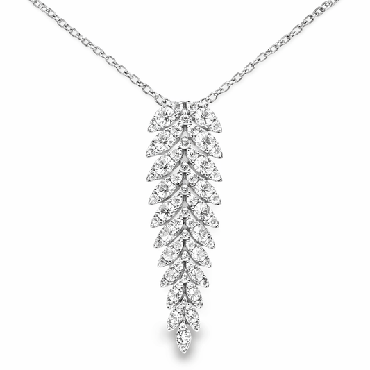 3.44CT Diamond Pendant 14k White Gold