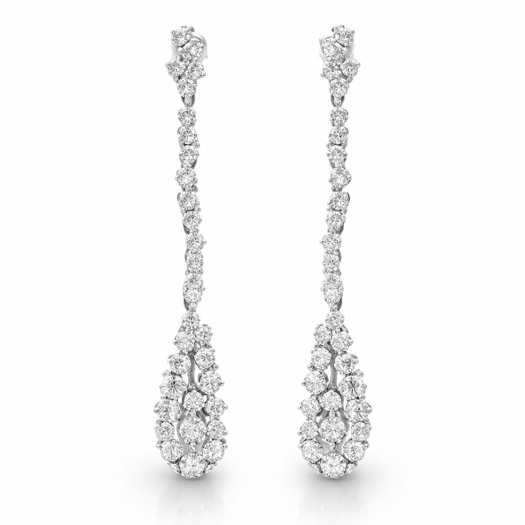 2.84CT Diamond Earring 14k White Gold