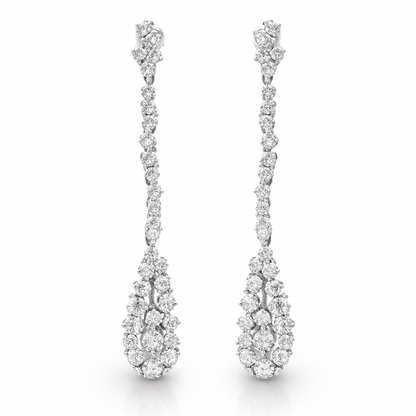 2.84CT Diamond Earring 14k White Gold