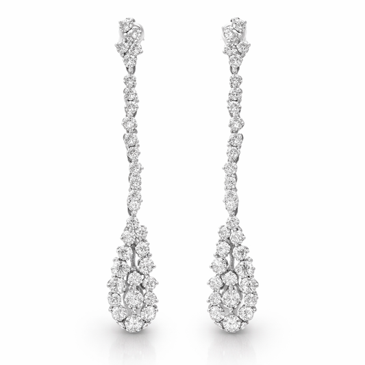 2.84CT Diamond Earring 14k White Gold