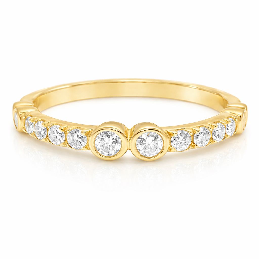0.29CT Diamond Eternity Ring 18k Yellow Gold