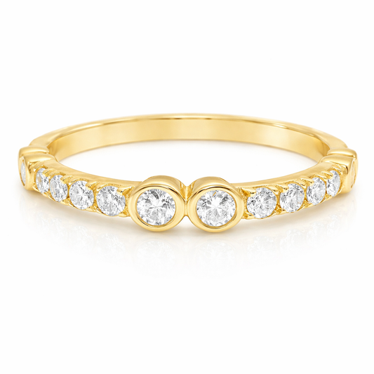 0.29CT Diamond Eternity Ring 18k Yellow Gold