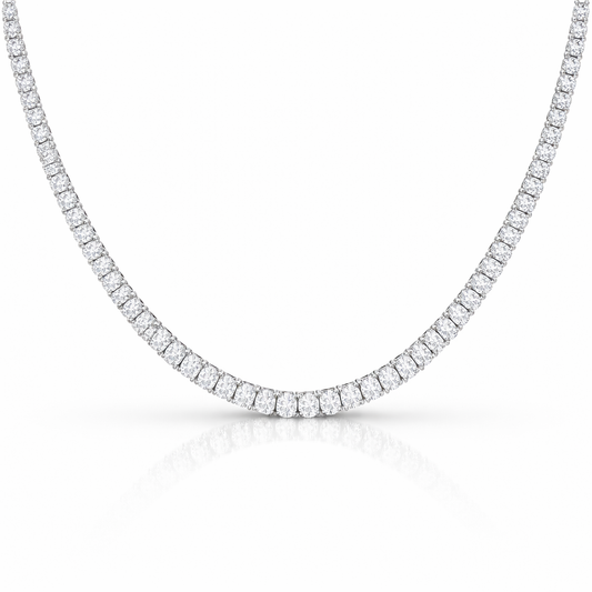 2.31CT Round Cut Diamond 4 Prong Tennis Necklace 14K Gold