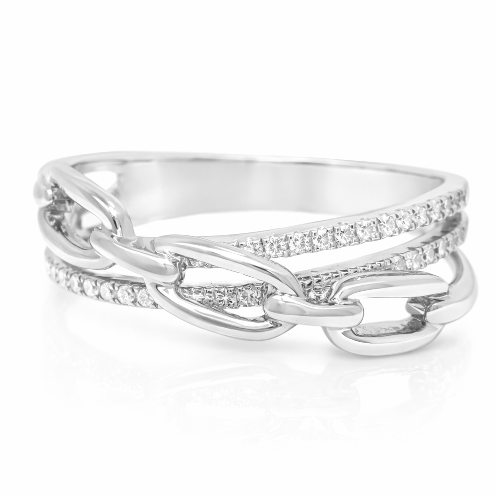 0.11CT Diamond Ring 14k White Gold