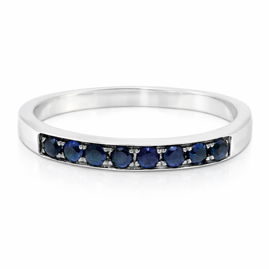0.16CT Blue Sapphire 14k White Gold Ring