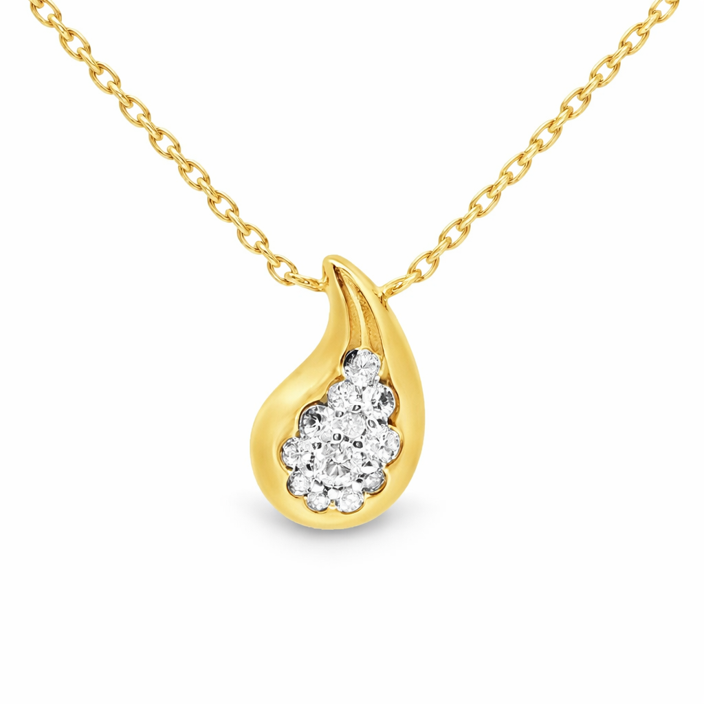 0.16CT Diamond Pendant 14k Yellow Gold