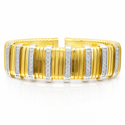 0.76CT Diamond Bangle 14k Yellow Gold