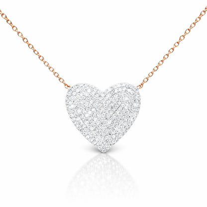 0.66CT Heart Diamond Pendant 14k Rose Gold
