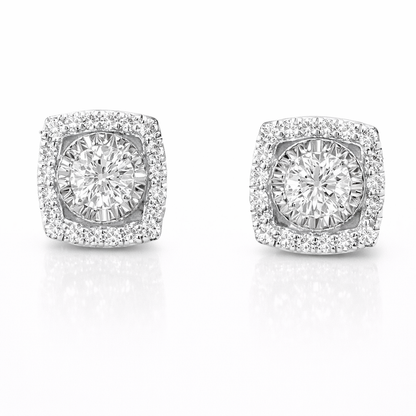 0.71CT Diamond 14k White Gold Stud Earrings