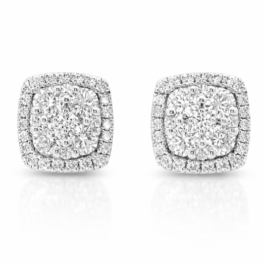 1.06CT Diamond 18k White Gold Earring