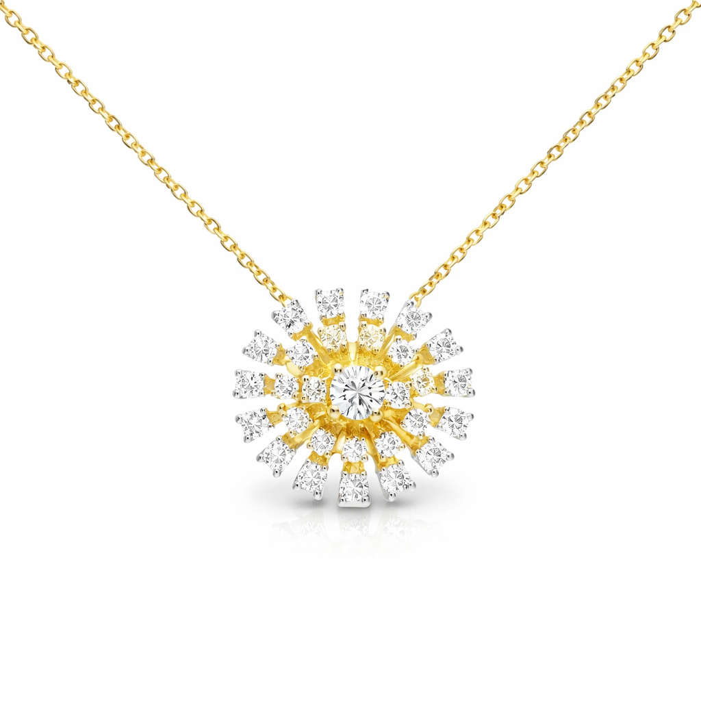 0.85CT Diamond pendant 14k Yellow Gold