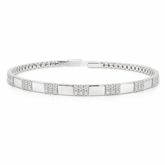 0.67CT Diamond Bangle 18k White Gold
