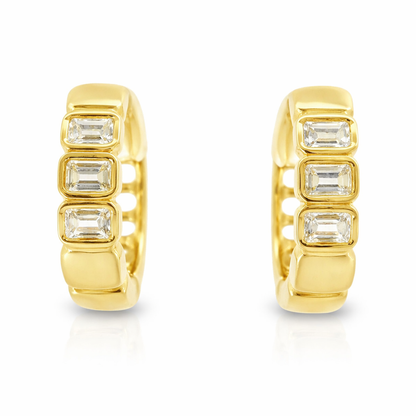 0.51CT Diamond  14k Yellow Gold Earring
