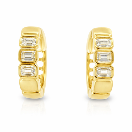0.51CT Diamond  14k Yellow Gold Earring