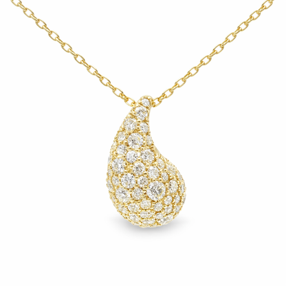 1.13CT Diamond Pendant 14k Yellow Gold