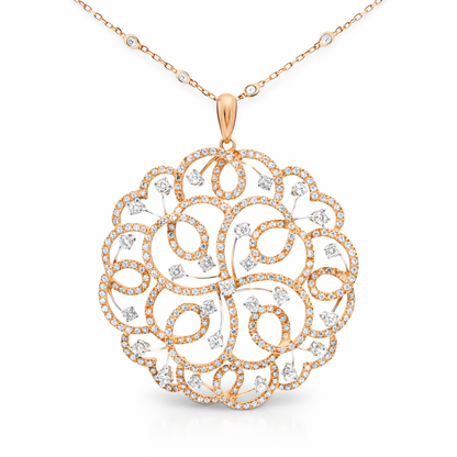 4.35CT Diamond Pendant 14k Rose Gold