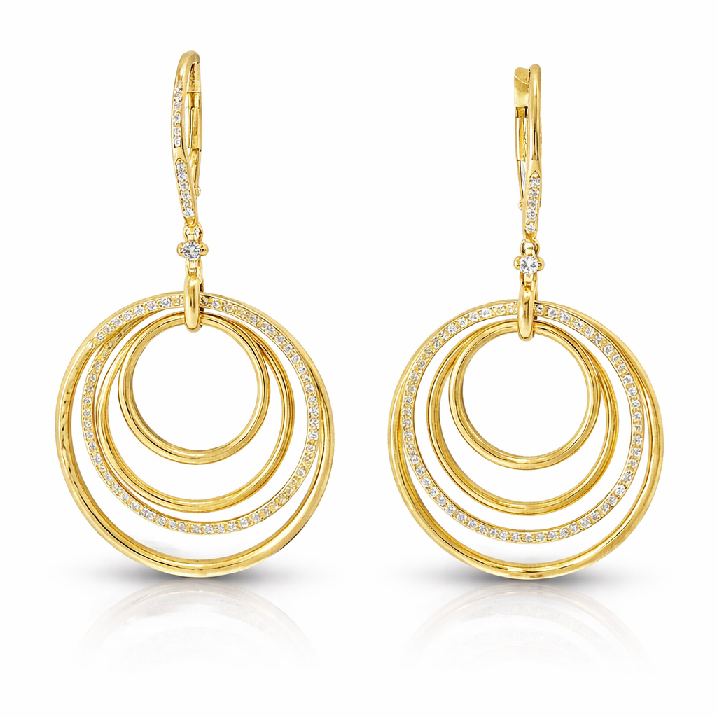 0.47CT Diamond 14k Yellow Gold Earring