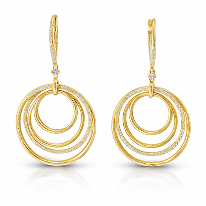 0.47CT Diamond 14k Yellow Gold Earring