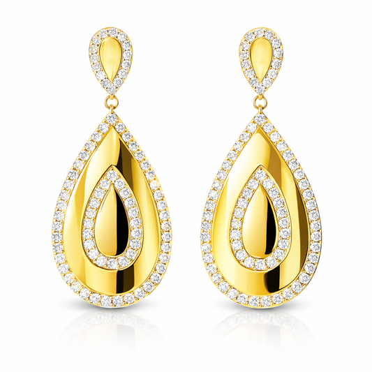 0.61CT Diamond 14k Yellow Gold Earring