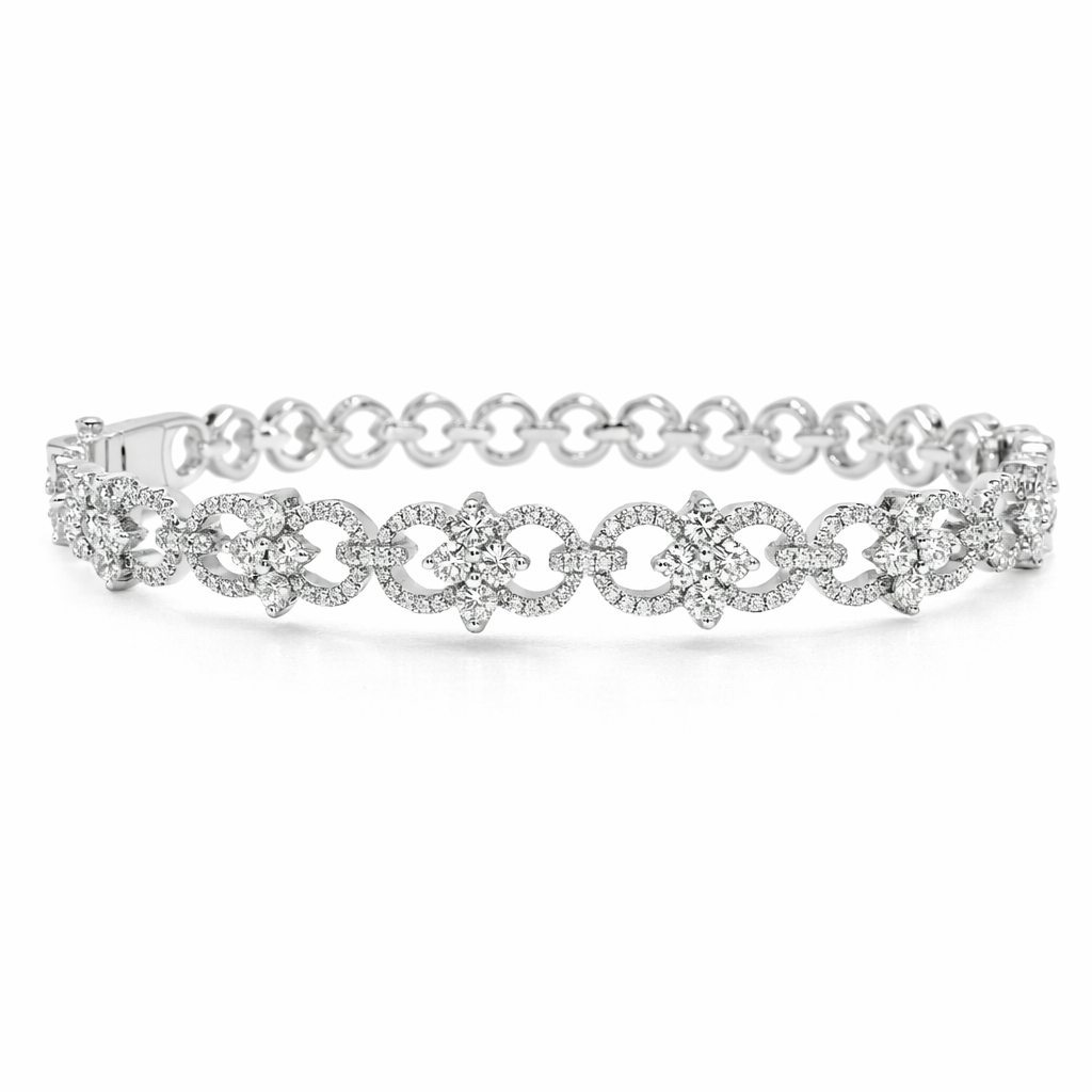 1.60CT Diamond Bangle 18k White Gold