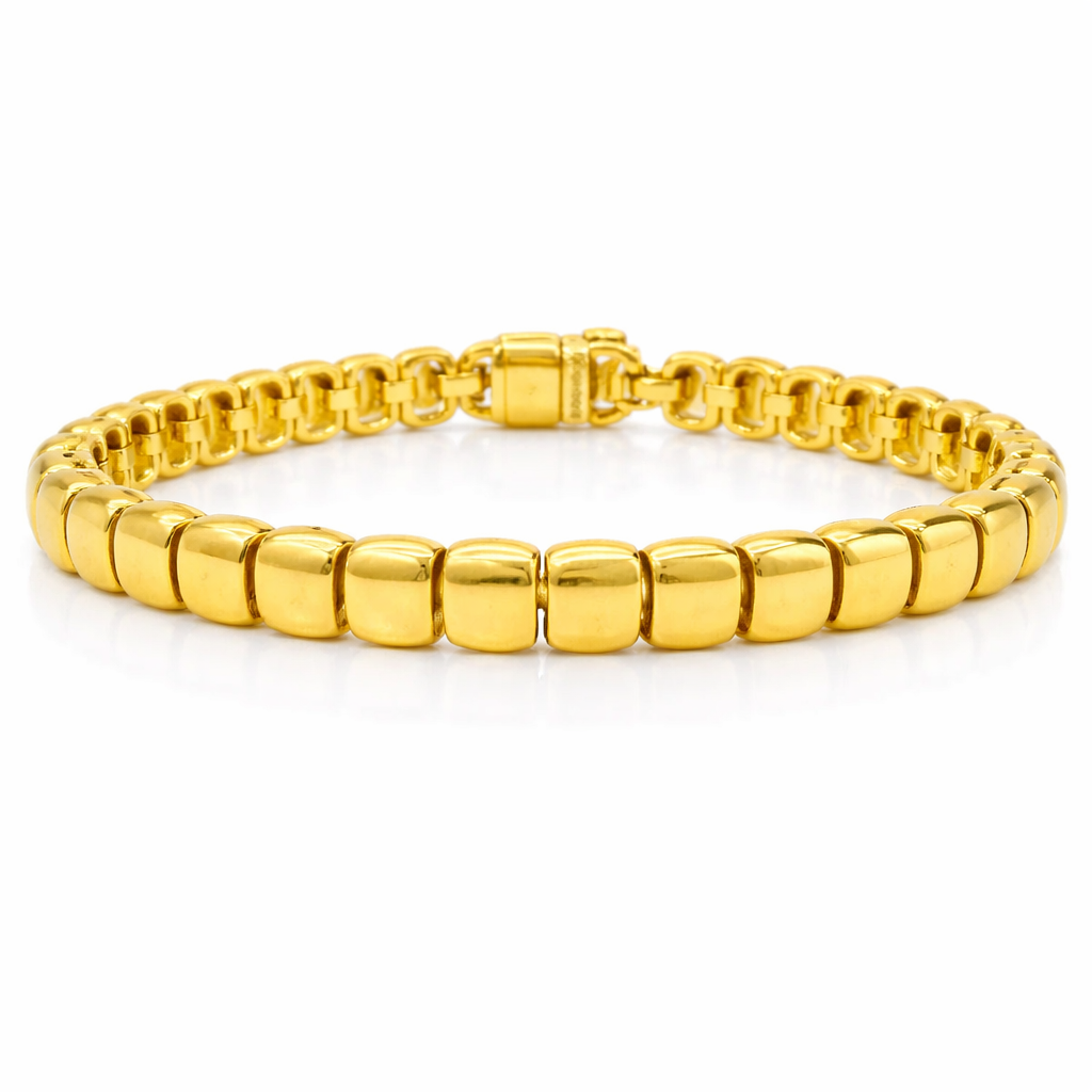 Plain Square 14k Yellow Gold Bracelet